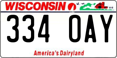 WI license plate 334OAY
