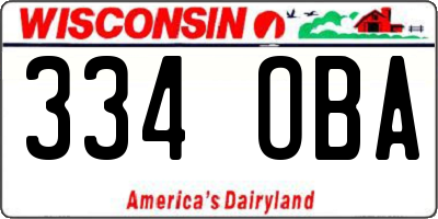 WI license plate 334OBA