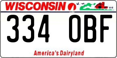WI license plate 334OBF