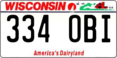 WI license plate 334OBI