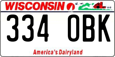 WI license plate 334OBK