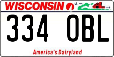 WI license plate 334OBL