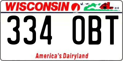 WI license plate 334OBT