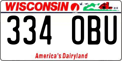 WI license plate 334OBU