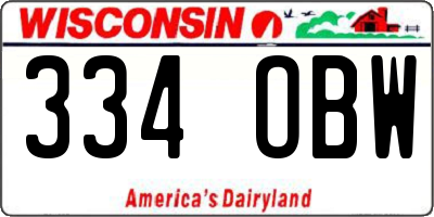 WI license plate 334OBW
