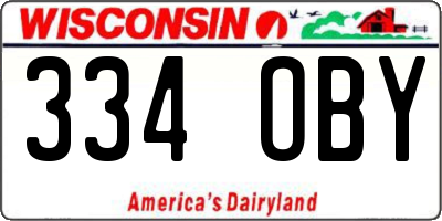 WI license plate 334OBY