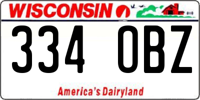 WI license plate 334OBZ