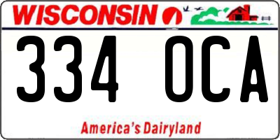 WI license plate 334OCA