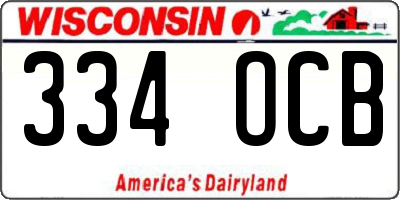 WI license plate 334OCB