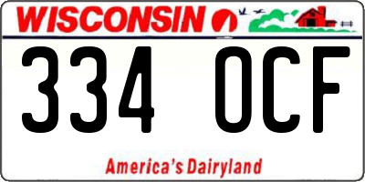 WI license plate 334OCF
