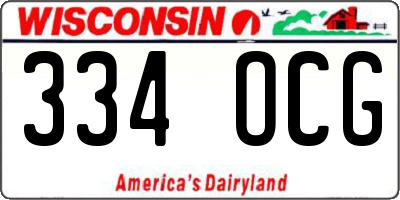 WI license plate 334OCG