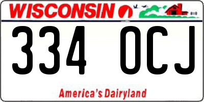 WI license plate 334OCJ