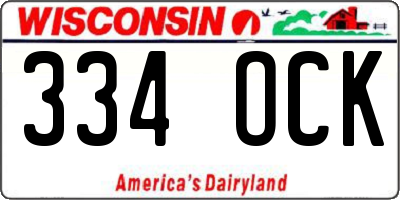 WI license plate 334OCK