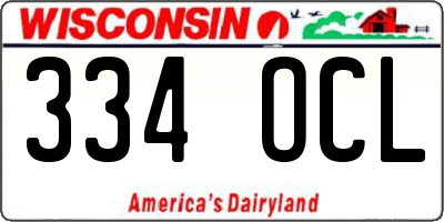 WI license plate 334OCL