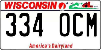 WI license plate 334OCM
