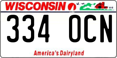 WI license plate 334OCN