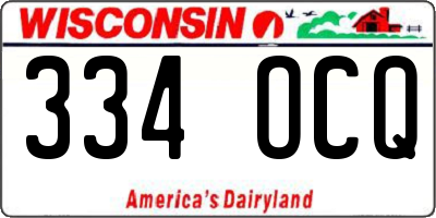WI license plate 334OCQ
