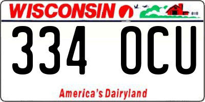 WI license plate 334OCU