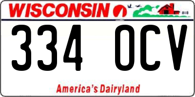 WI license plate 334OCV