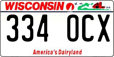 WI license plate 334OCX