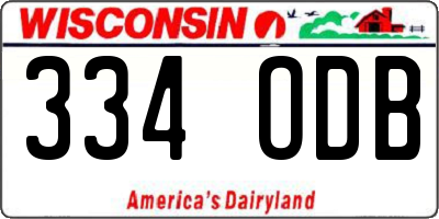 WI license plate 334ODB
