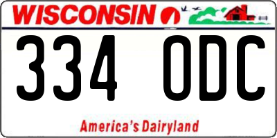 WI license plate 334ODC