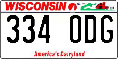 WI license plate 334ODG