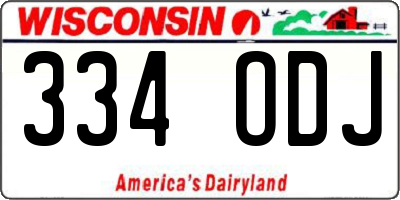 WI license plate 334ODJ