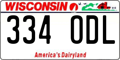 WI license plate 334ODL