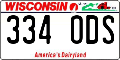 WI license plate 334ODS