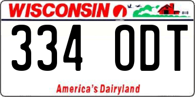 WI license plate 334ODT