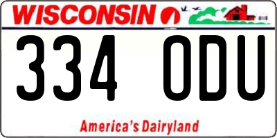 WI license plate 334ODU