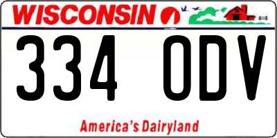 WI license plate 334ODV
