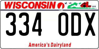 WI license plate 334ODX