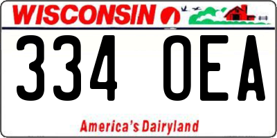 WI license plate 334OEA