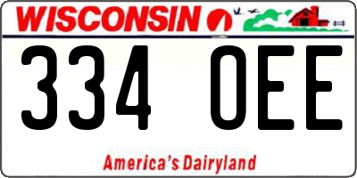 WI license plate 334OEE