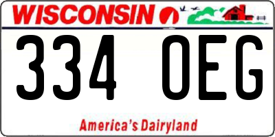 WI license plate 334OEG