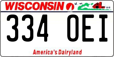 WI license plate 334OEI