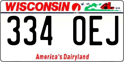 WI license plate 334OEJ