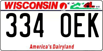 WI license plate 334OEK