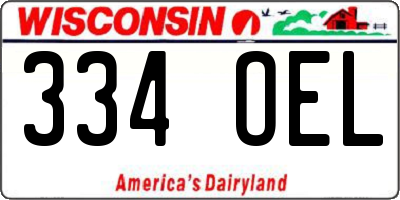 WI license plate 334OEL