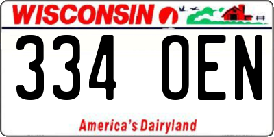 WI license plate 334OEN