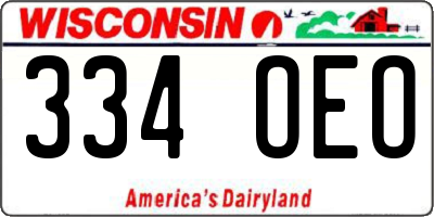 WI license plate 334OEO