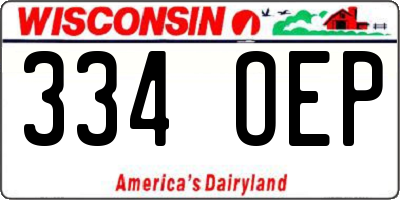 WI license plate 334OEP
