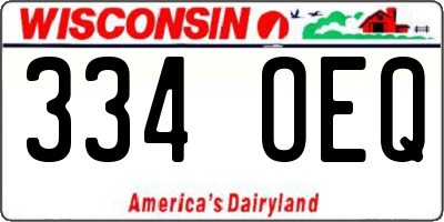 WI license plate 334OEQ