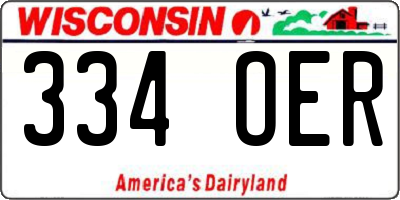 WI license plate 334OER