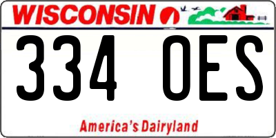 WI license plate 334OES