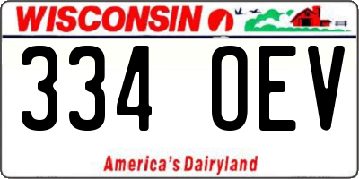 WI license plate 334OEV