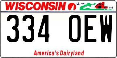 WI license plate 334OEW