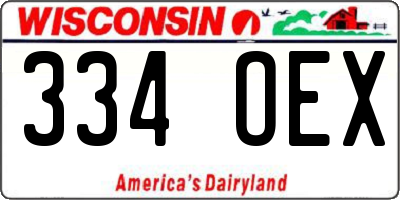 WI license plate 334OEX